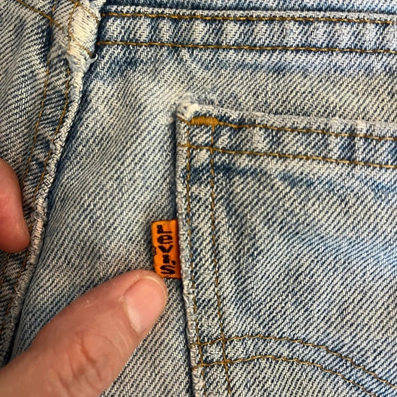 Vintage Levis 619 from  the 60's 70's distressed cut offs orange tab size 28/29 - Picture 4 of 9